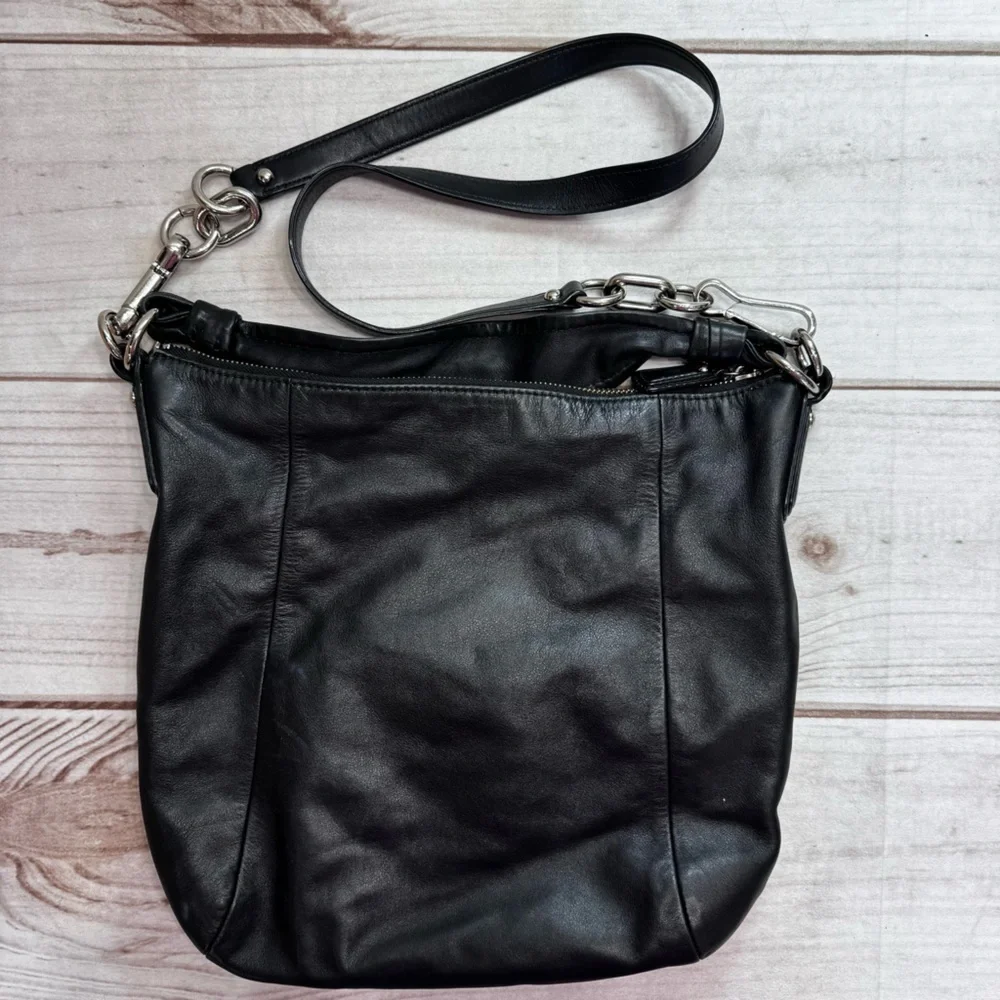 Coach Kristin Convertible Hobo Bag Black Leather Shoulder Bag No. G1076-14783